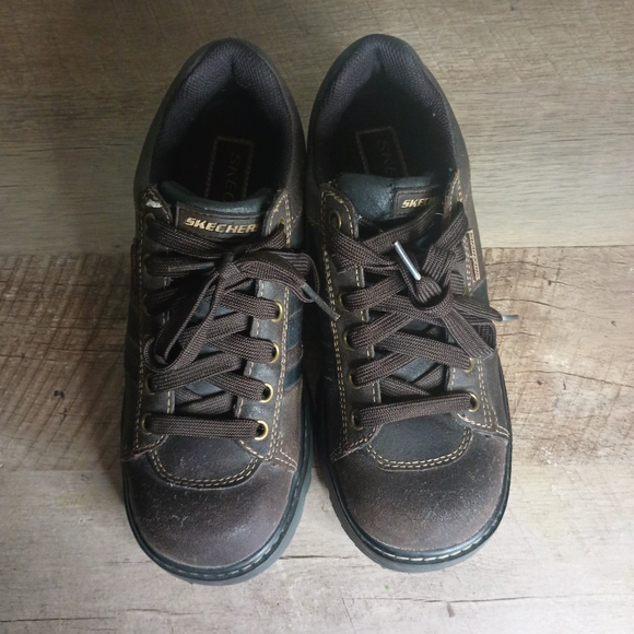 Skechers Womens Y2K Chunky Oxford Sneakers 7.5 Brown Leather Suede Grunge - Picture 10 of 16